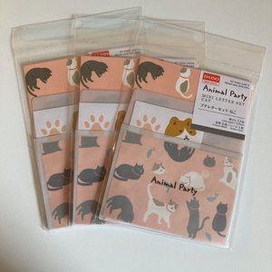 ♥3 for $15♥ Set of 3 MINI Cat Animal Party Stationery Sets Pink Cute Kitties